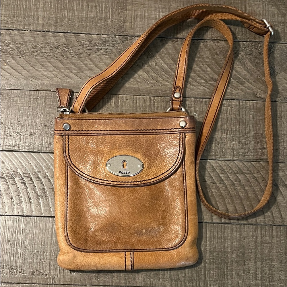 Fossil leather crossbody